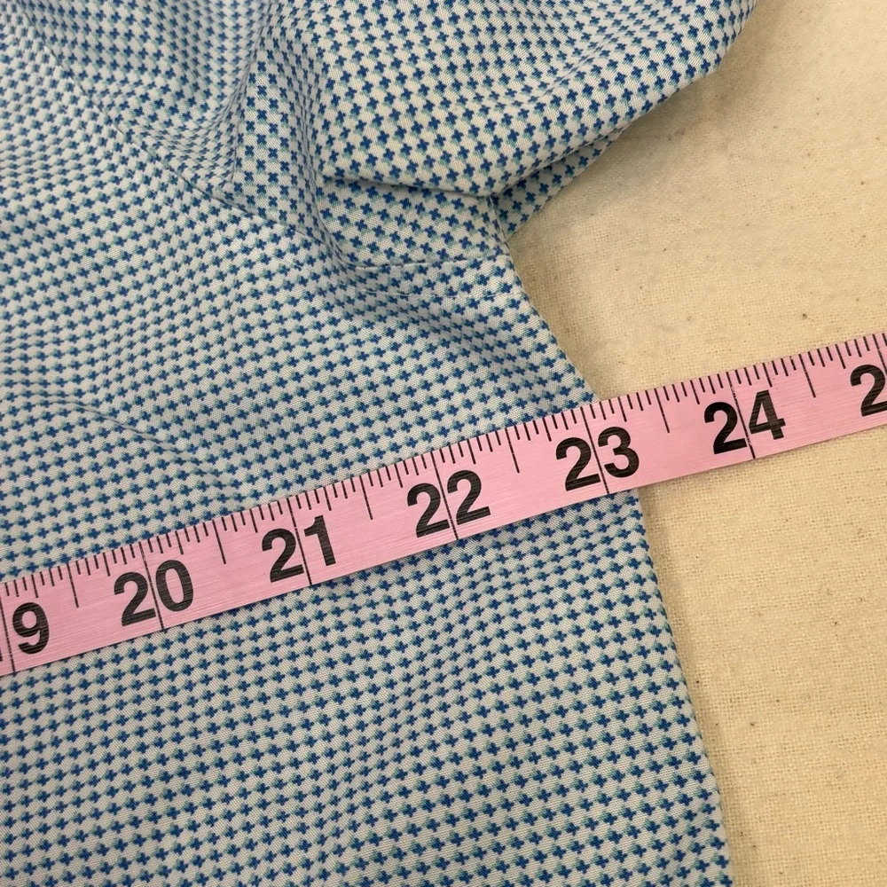 Perry Ellis Portfolio Slim Fit Men’s Button Down Shirt Blue Multi 16.5 34/35 EUC